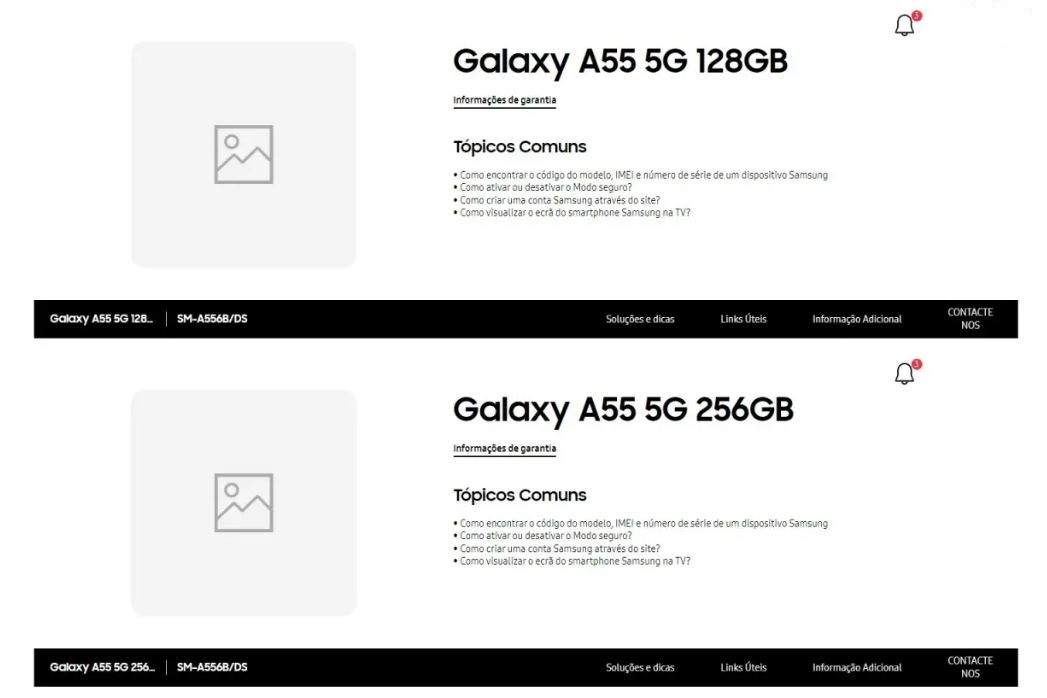 Samsung Galaxy A55 появился на официальной странице техподдержки Samsung в Европе