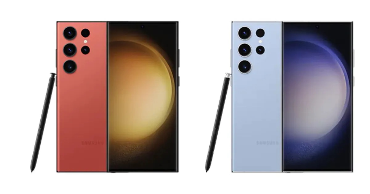 смартфоны Samsung Galaxy S23 Ultra Sky Blue и Samsung Galaxy S23 Ultra Red