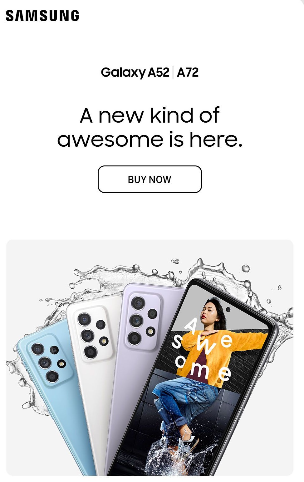 Официальные изображения Samsung Galaxy A72 и Galaxy A52 появились накануне анонса