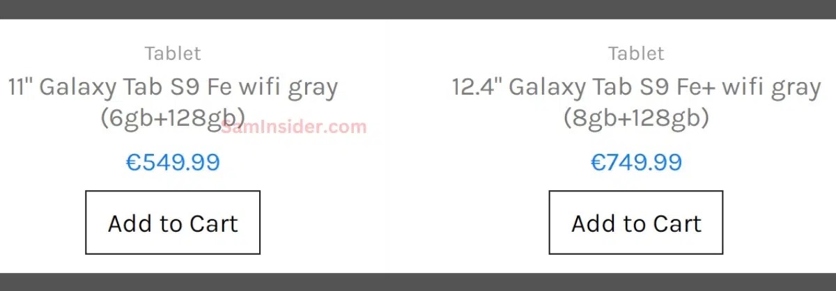 планшет Samsung Galaxy Tab S9 FE цены
