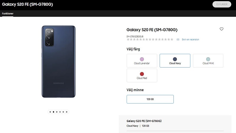 Samsung Galaxy S20 FE 4G на базе Snapdragon 865 скоро выйдет в продажу