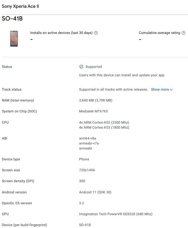 Sony оснастит бюджетный смартфон Xperia Ace 2 процессором MediaTek Helio P35 