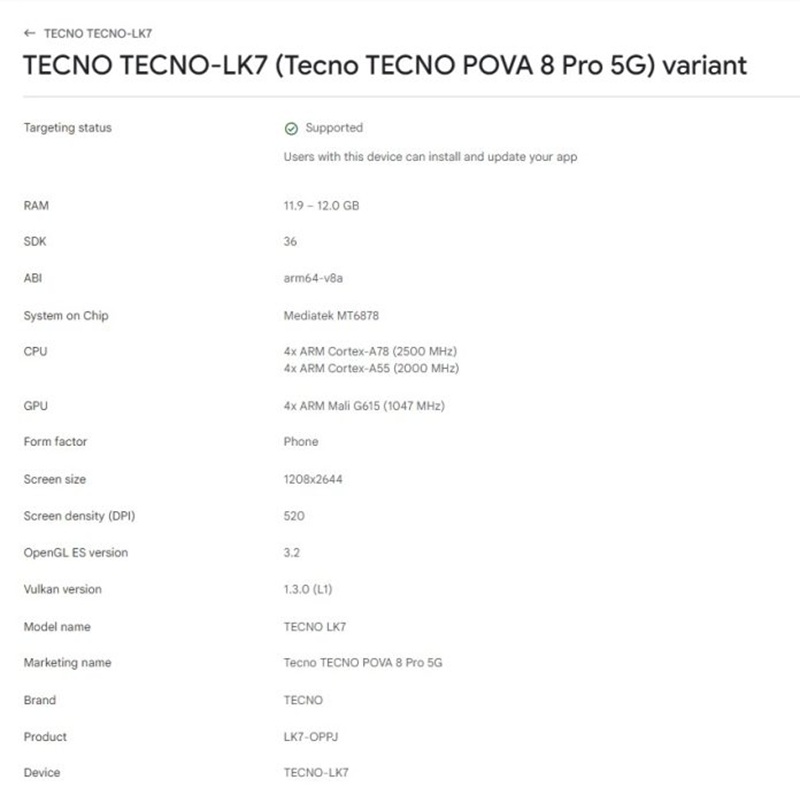 TECNO POVA 8 Pro 5G