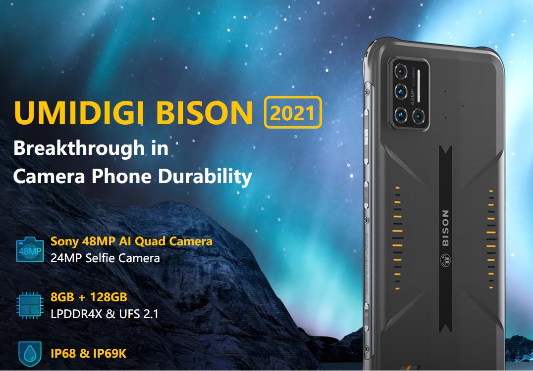 Представлен защищенный смартфон Umidigi Bison 2021 с NFC, 8 Гб ОЗУ и 5000 мАч