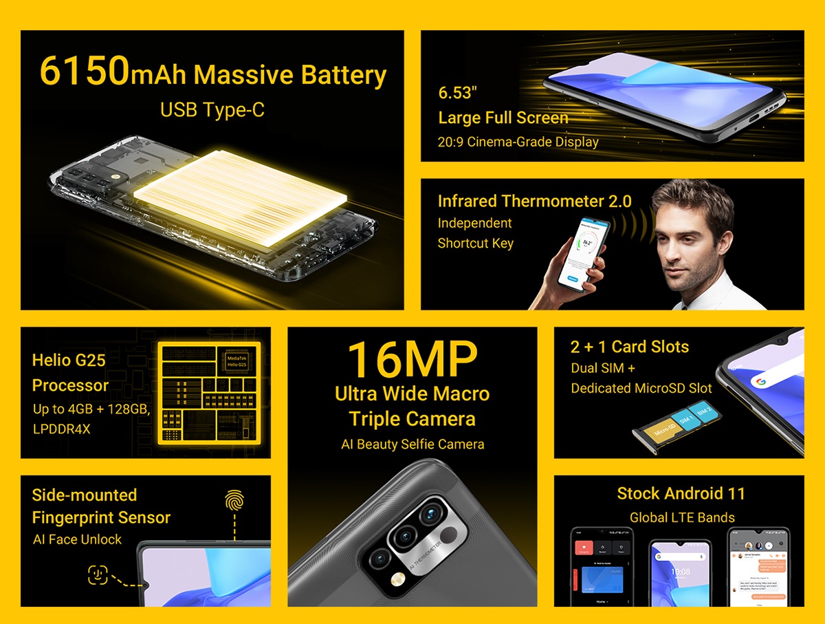 Umidigi представила смартфон Power 5 с аккумулятором 6150 мАч и инфракрасным термометром