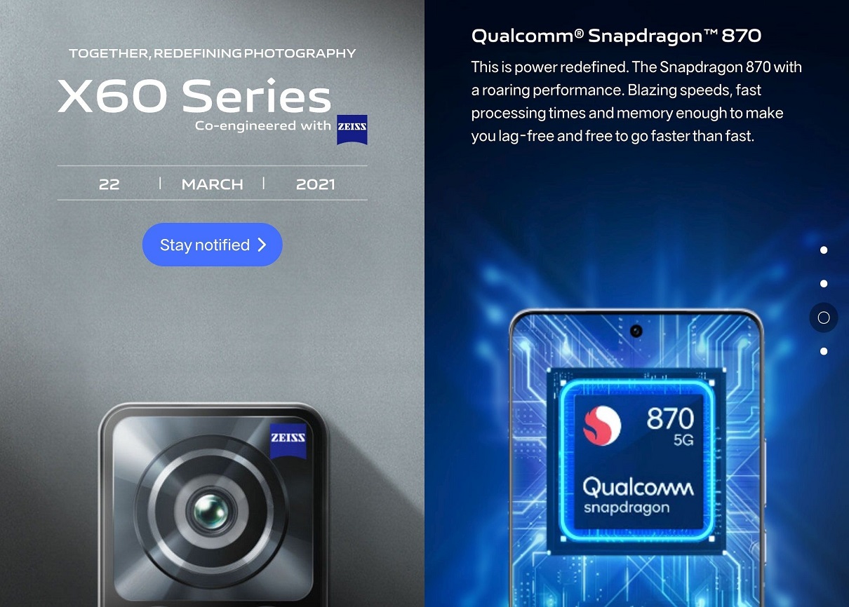 Глобальные Vivo X60 и X60 Pro с Snapdragon 870
