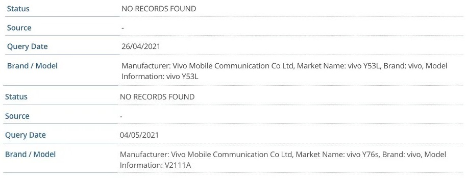 Vivo готовит к выходу новые смартфоны бюджетного уровня Y76s и Y53L 
