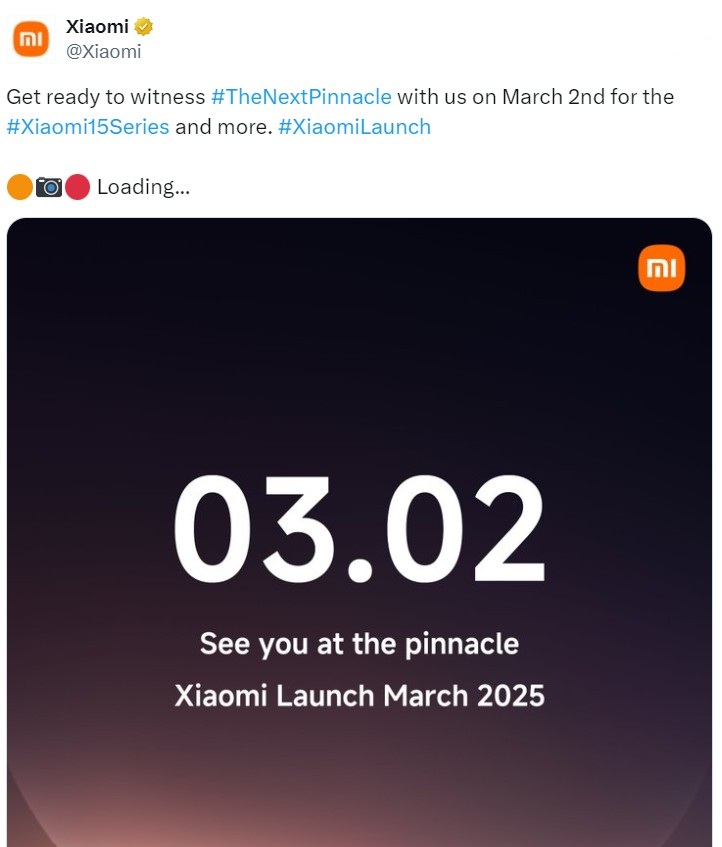 Флагманская серия Xiaomi 15 выходит на мировой рынок 2 марта