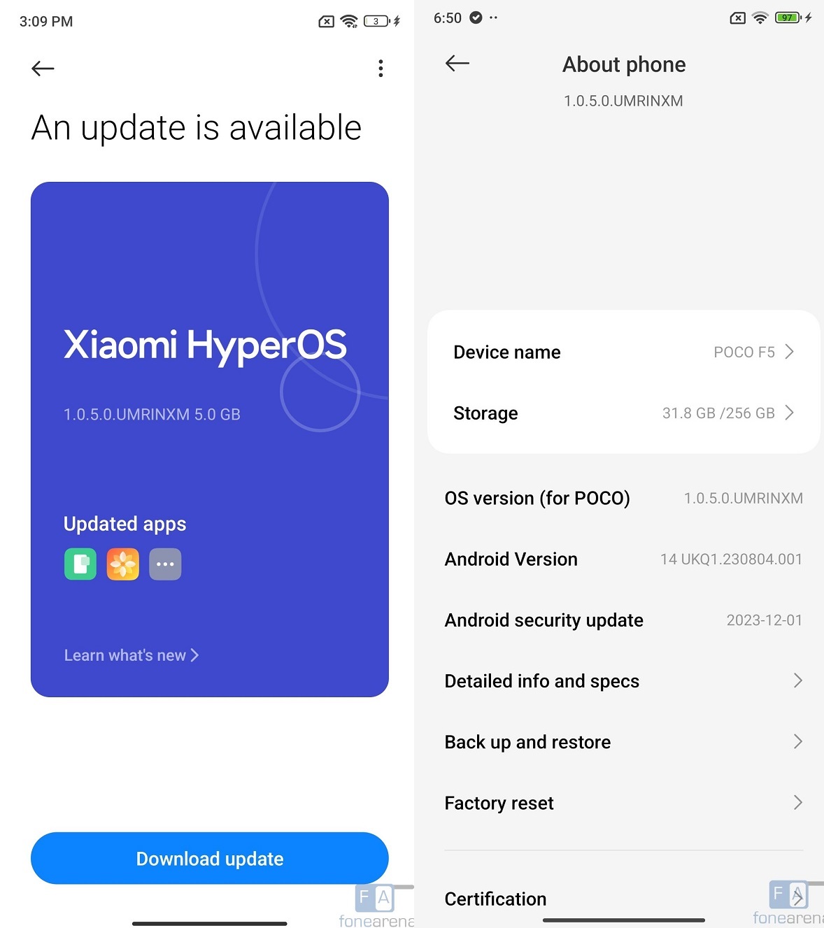 обновление HyperOS для POCO F5
