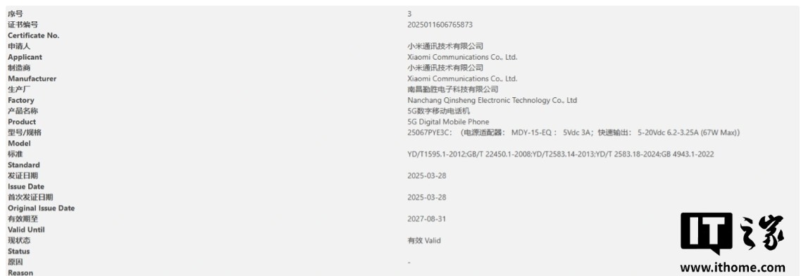 Смартфон Xiaomi Civi 5 Pro прошел сертификацию 3C
