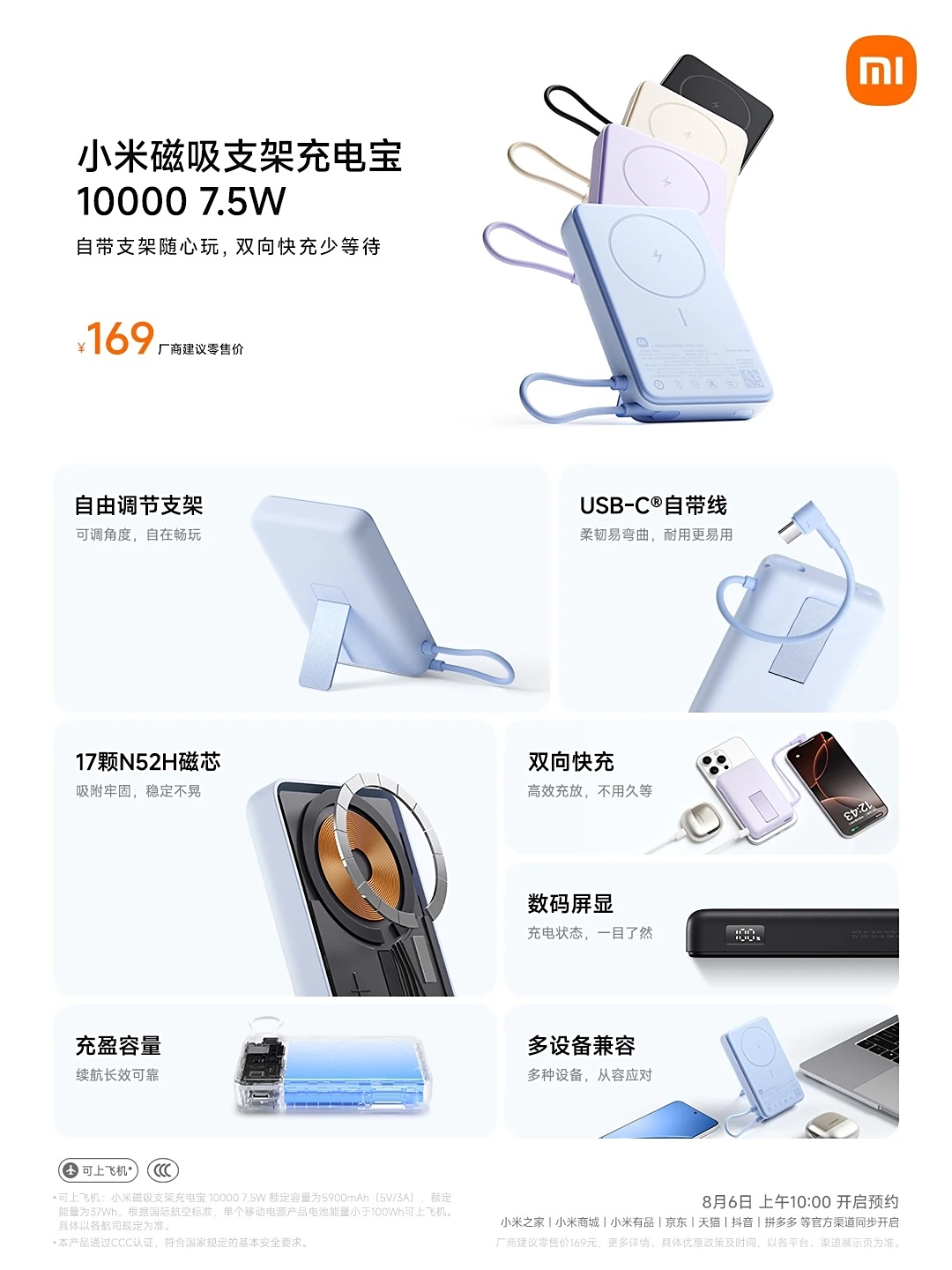 Представлен пауэрбанк Xiaomi Magnetic Stand Power Bank 10000 7.5W