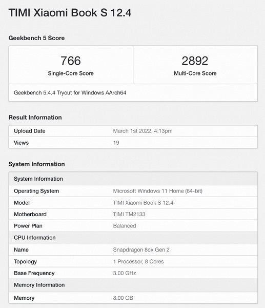 Xiaomi Notebook S 12.4