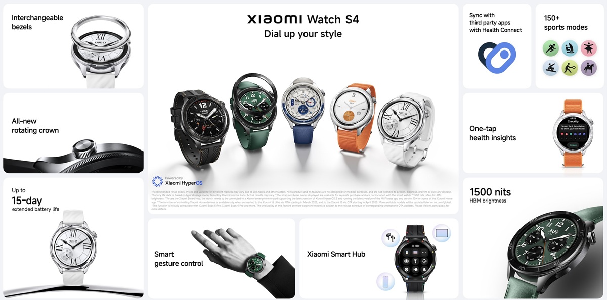 Часы Xiaomi Watch S4 с автономностью до 15 дней представлены на мировом рынке