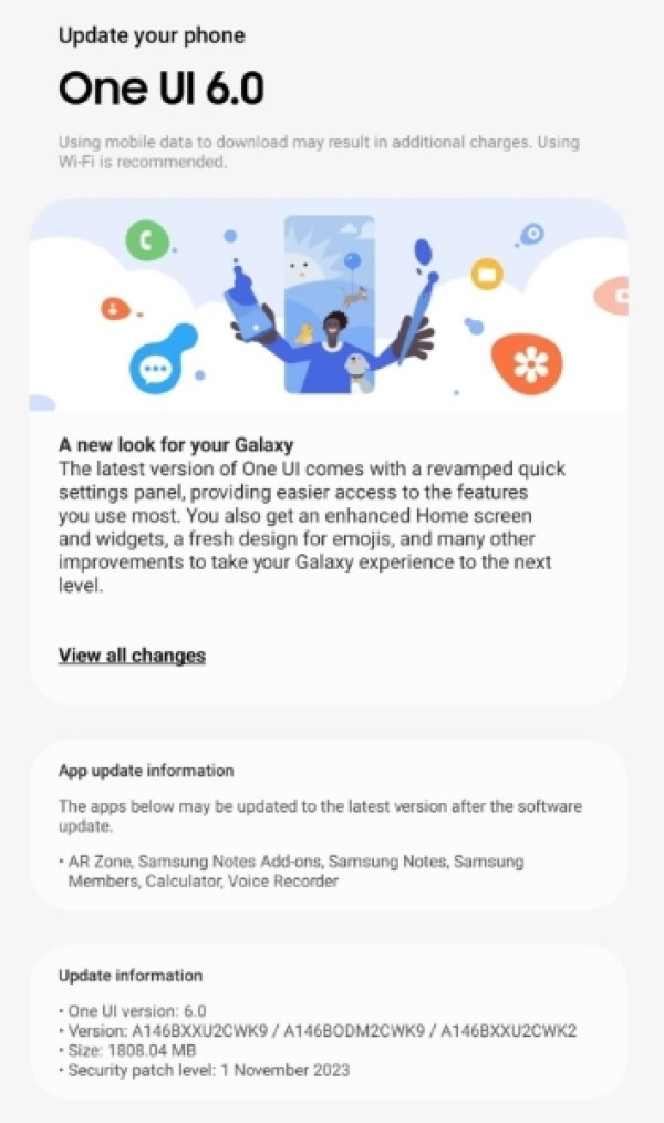 One UI 6.0 для Galaxy A14 5G
