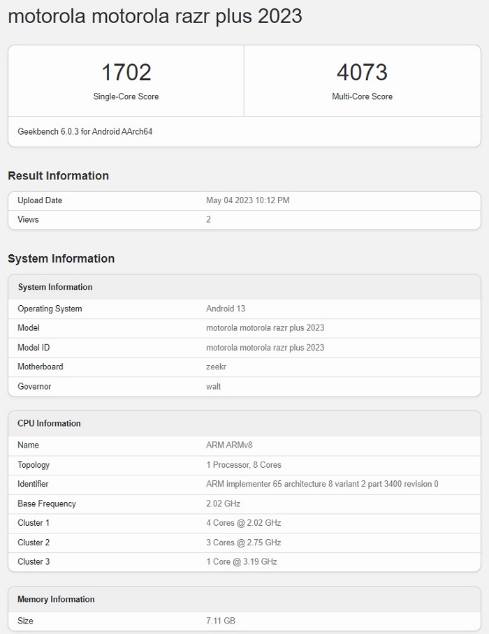 складной смартфон Motorola Razr+ 2023