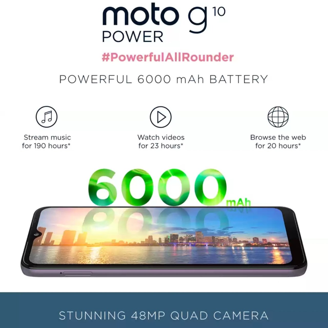 Moto G10 Power с аккумулятором 6000 мАч на изображениях