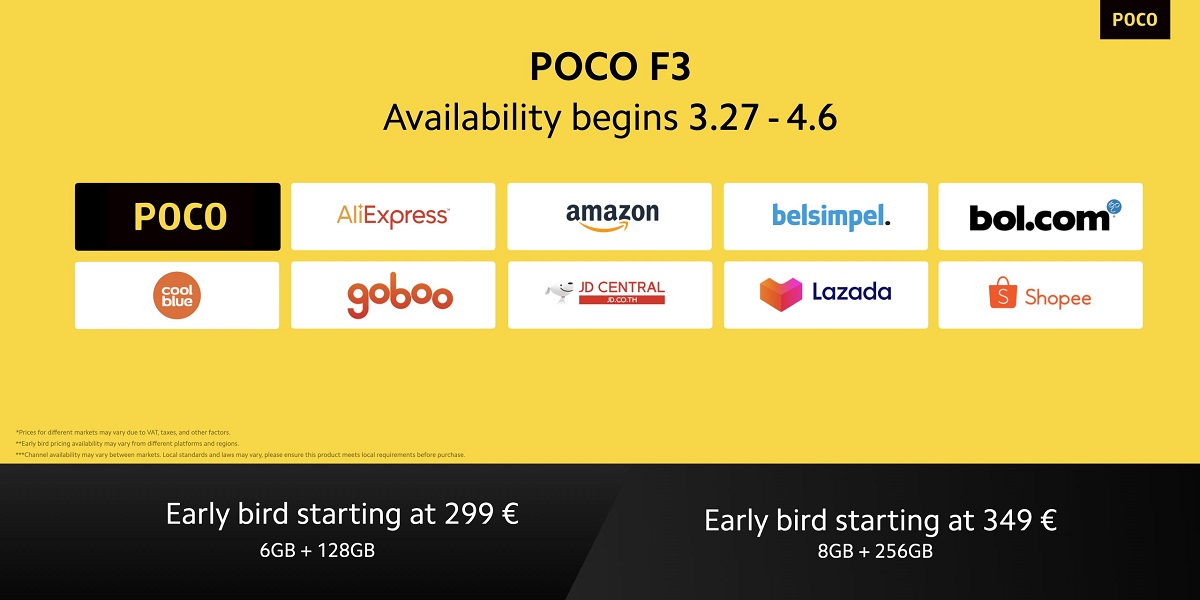 POCO выпустил флагманский смартфон POCO F3 с Snapdragon 870, 120 Гц E4 AMOLED и ценой от 349 евро