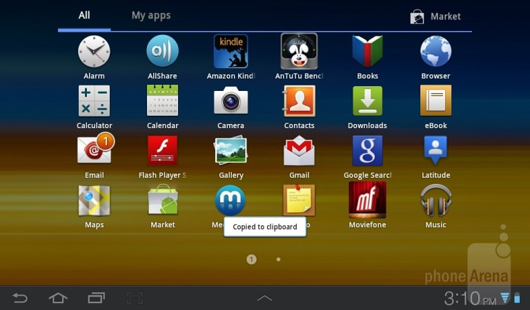 Samsung Galaxy Tab 7.0 Plus интерфейс 2